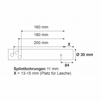 Schmierwelle Ø 30x160/200 mm 42CrMo4